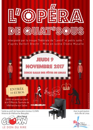 Soirée théâtre « L’opéra de quat’sous » à Limas le 9 novembre 2017