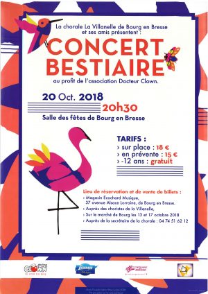 Concert bestiaire Bourg en Bresse le 20 octobre 2018