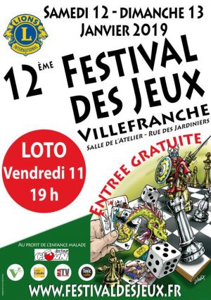 Festival des Jeux Villefranche sur Saône 12 & 13 janvier 2019